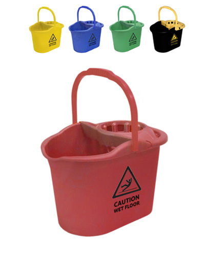 Cubo CAUTION COLORES con Escurridor. Rojo